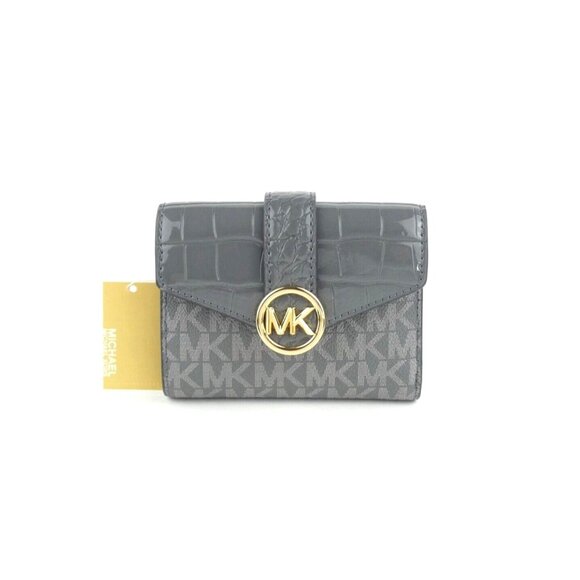 Michael Kors Carmen Heather Gray Medium Flap Bifold Wallet NWT - Picture 1 of 5